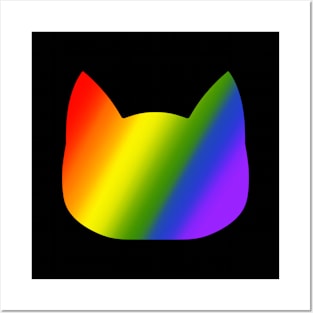 Rainbow themed kitty Posters and Art